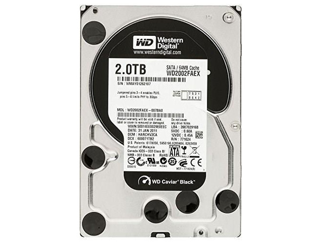 Western Digital WD Black 2TB 3.5" 7200 RPM SATA