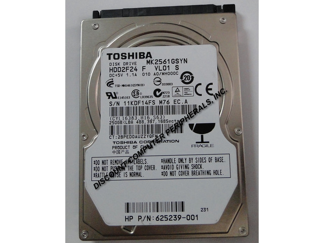 Toshiba 250GB 2.5" 7200 RPM SATA (MK2561GSYN), picture 2
