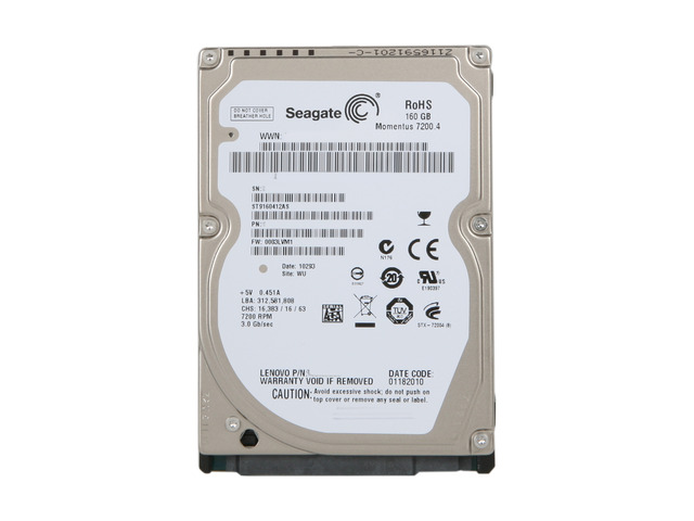 Seagate Momentus 7200.4 160GB 2.5" 7200 RPM SATA